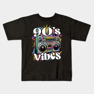 90s Vibe Boombox Music Kids T-Shirt